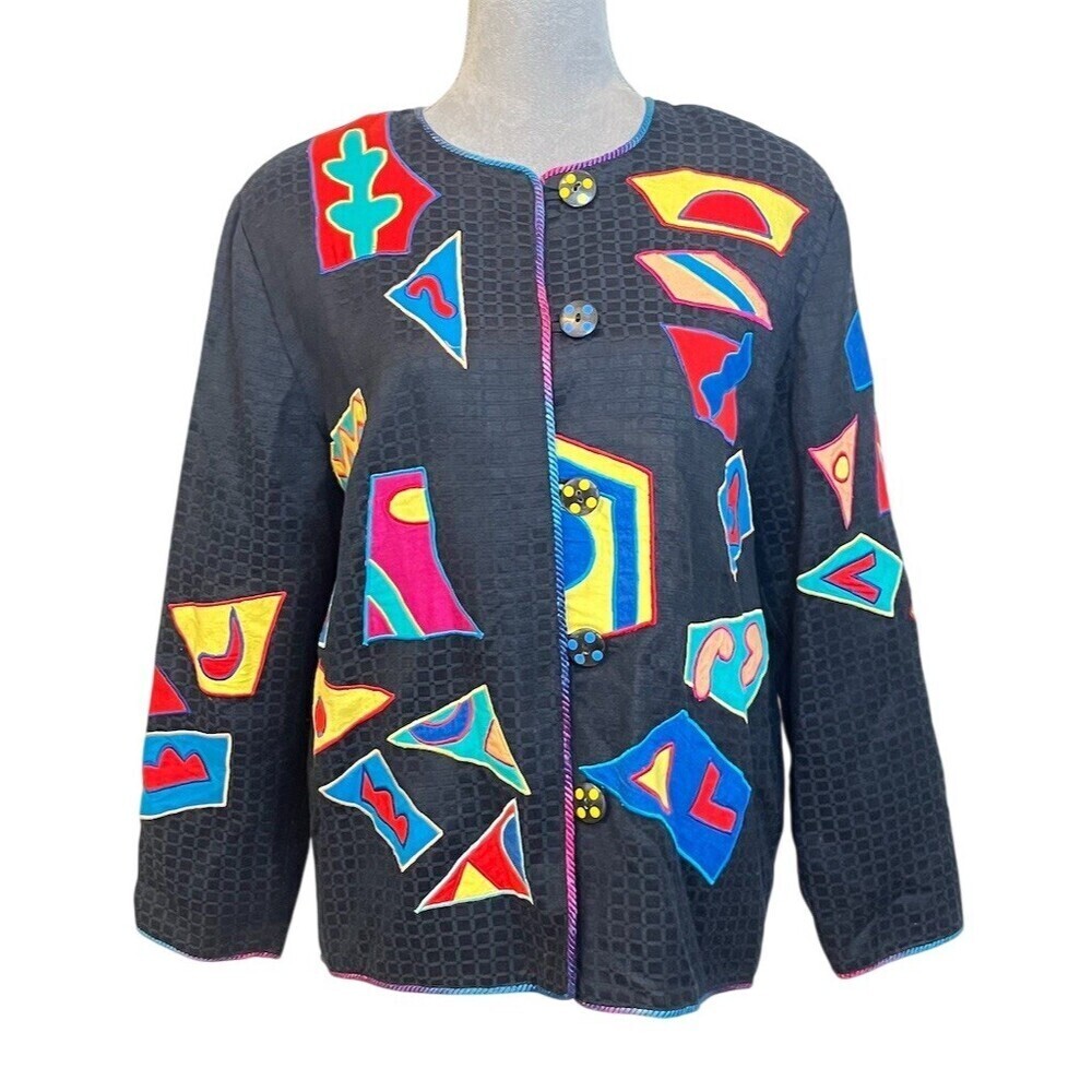 Vintage Inspired 80’s Jacket Women’s S Black Artsy Martin Living Single Party
